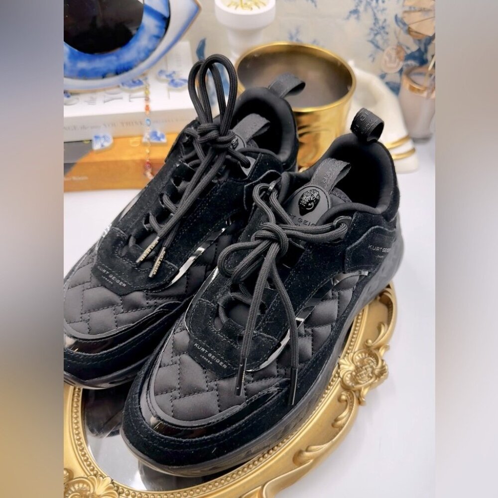 🆕 KURT GEIGER LONDON 🧿 NWOT Kensington Low-Top Sneaker, Black - Sz 37